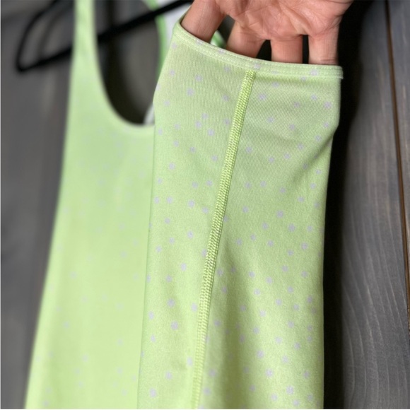 ladies Reversible Racerback Lululemon. Petit Dot Faded Zap lime bright green top - Picture 12 of 13